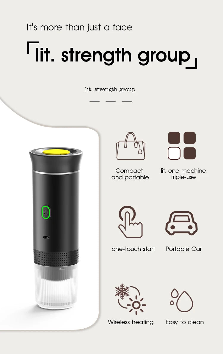 Portable Wireless Espresso Coffee Machine for Travel, Car, and Home - Loovy #