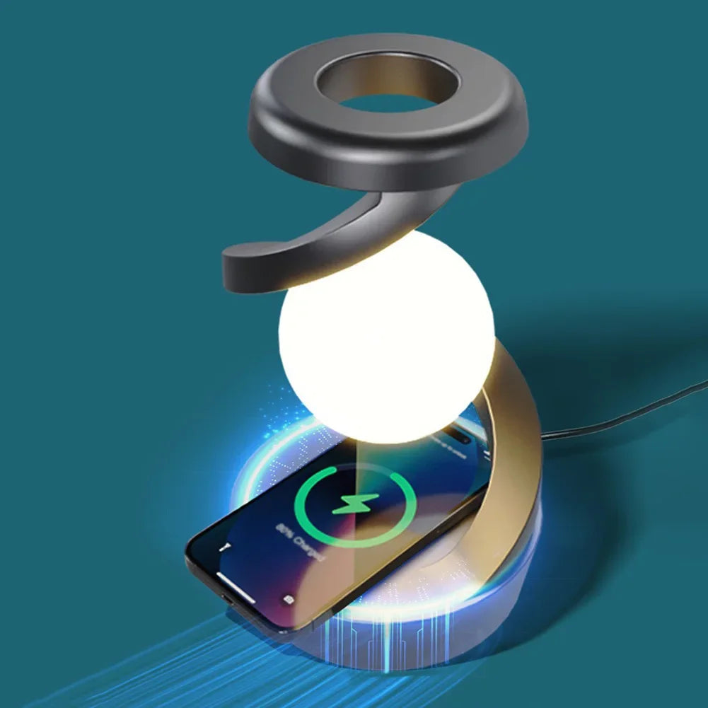 3D Levitating Ball Lamp with Wireless Phone Charger - Loovy #