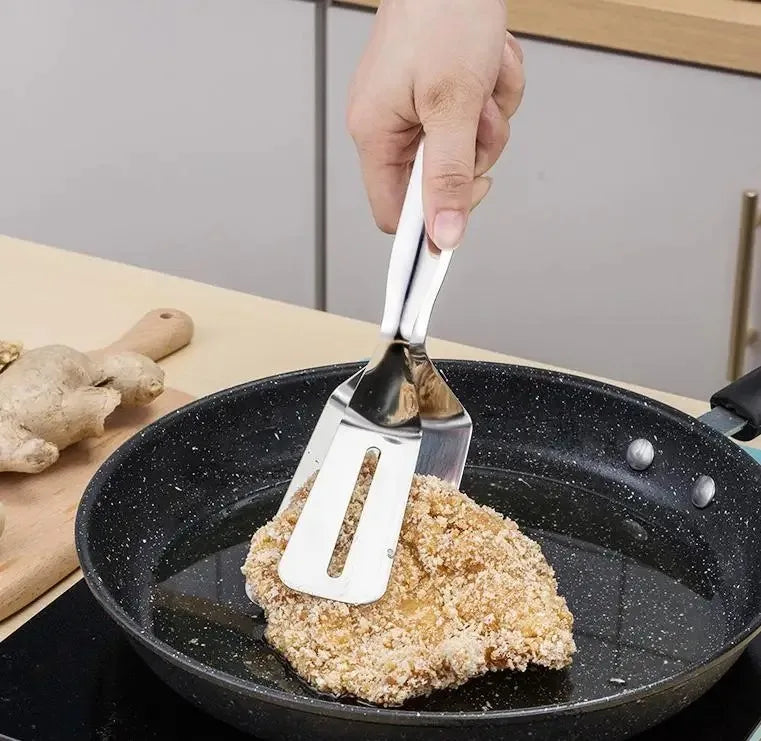 Multifunctional Stainless Steel Frying Shovel & Clip - BBQ, Grilling & Kitchen Tool - Loovy #