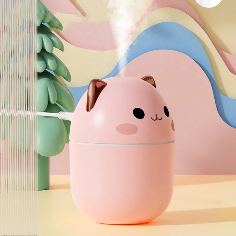 Portable 200ml Air Humidifier with Night Light – Kawaii Aroma Diffuser - Loovy #