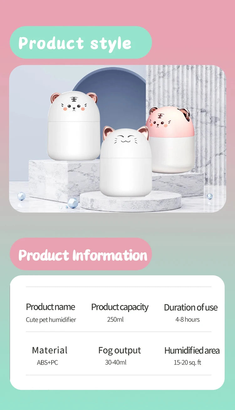 Adorable Mini Pet Humidifier: Enhance Your Space with Style and Comfort - Loovy #
