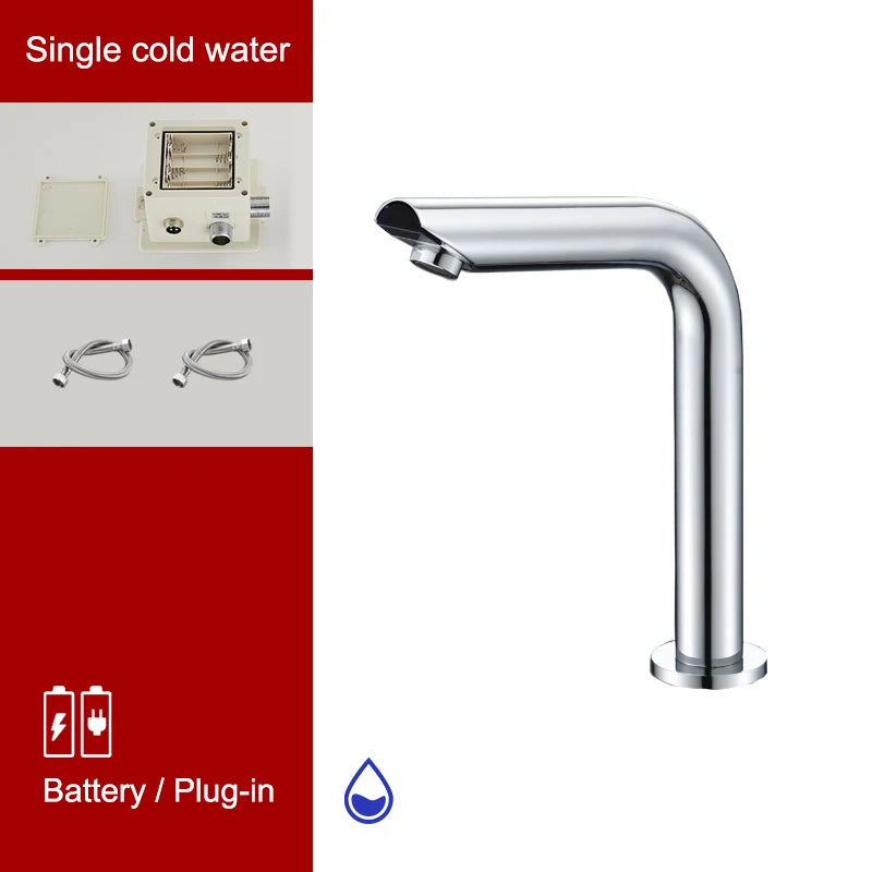 Sensor Basin Faucet – Chrome Deck-Mounted Automatic Water Mixer Tap - Loovy #