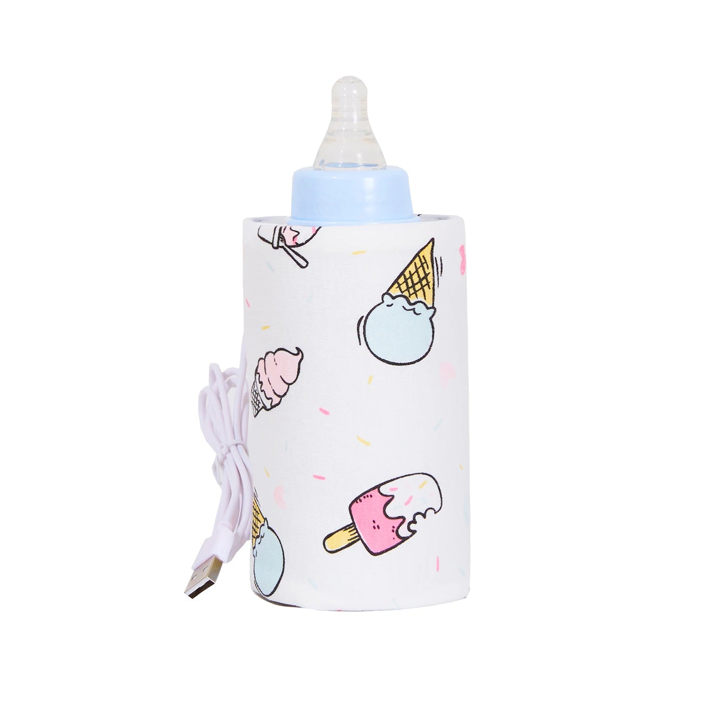 USB Milk & Water Warmer Bag – Portable Baby Bottle Heater for Travel, Stroller, and Nursing | Insulated Cartoon Design, 180ml Capacity - Loovy #