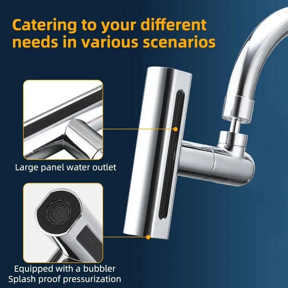 4-in-1 Kitchen Faucet Extender with 360° Swivel - Waterfall, Stream, & More - Loovy #