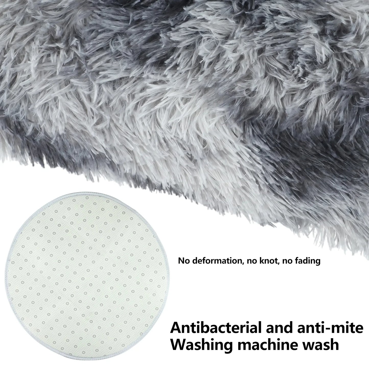 Scandinavian Tie-Dye Silk Wool Round Carpet for Living Room & Bedroom - Loovy #