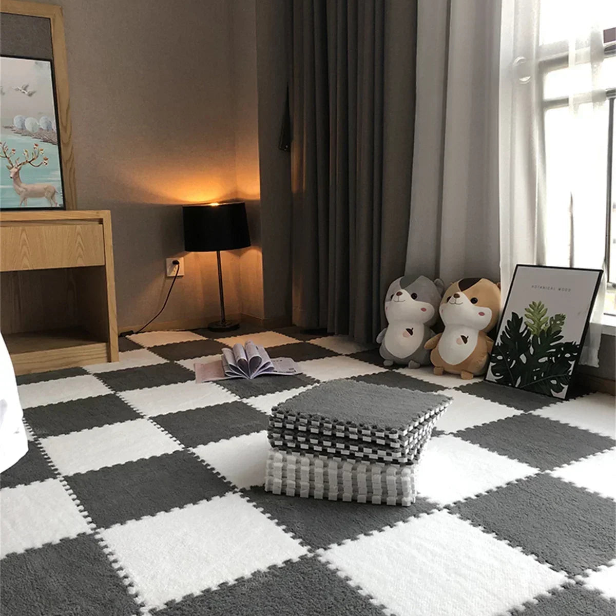 Soft and Safe Puzzle Mat for Babies – Plush Anti-Shock Play Mat for Living Room and Bedroom - Loovy #