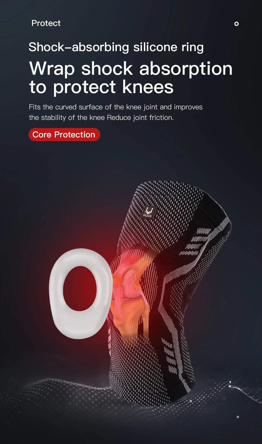 Professional Knee Support Brace for Seniors & Athletes - Compression Patella Sleeve with Shock-Absorbing Silicone | Arthritis & Sports Injury Relief