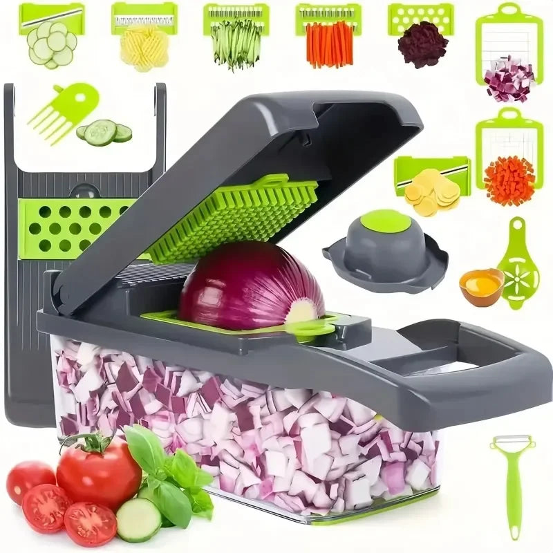 14/16-in-1 Multifunctional Vegetable Chopper - Slice, Dice, Shred with Ease - Loovy #