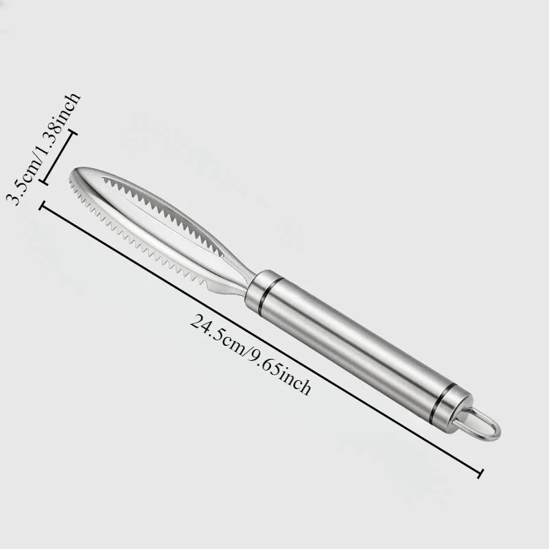 Stainless Steel Fish Scale Remover - Scraper & Tweezers for Easy Fish Cleaning - Loovy #