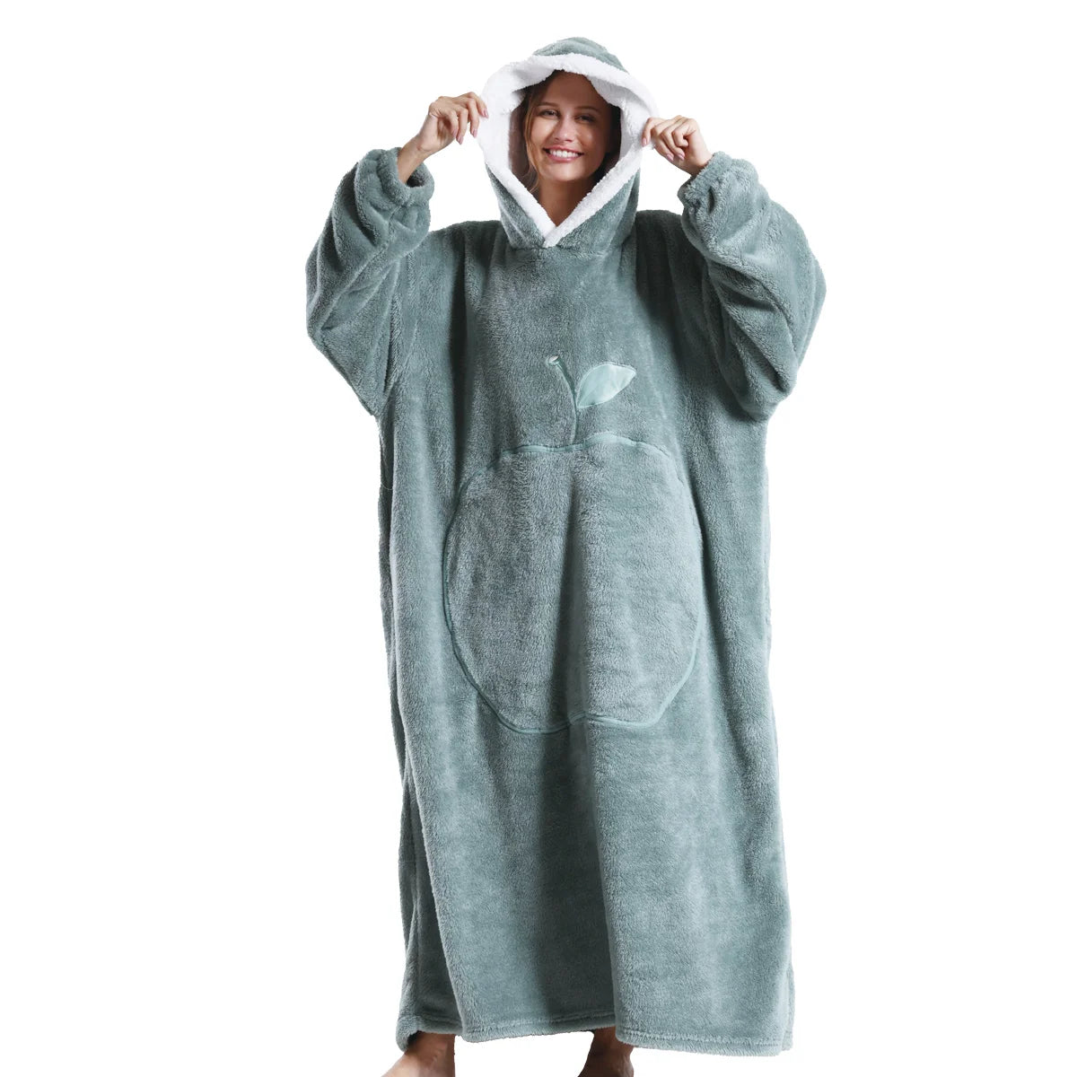 2025 Super Long Flannel Blanket Hoodie - Oversized Winter Pullover Fleece Sweatshirt for Women, Men & Kids - Loovy