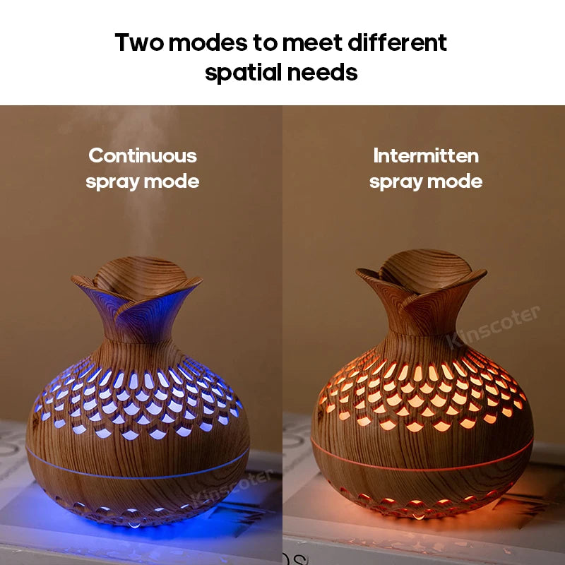 Elegant Wood Grain USB Aroma Diffuser & Humidifier - Loovy #