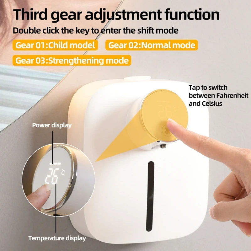 Wall-Mounted Automatic Soap Dispenser with LED Display and Infrared Sensor - Loovy #