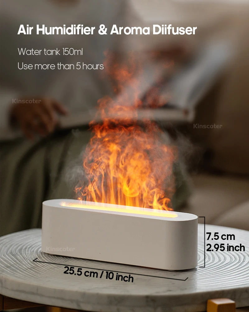 RGB Flame Aroma Diffuser – Ultrasonic Air Humidifier with LED Flame Effect - Loovy #