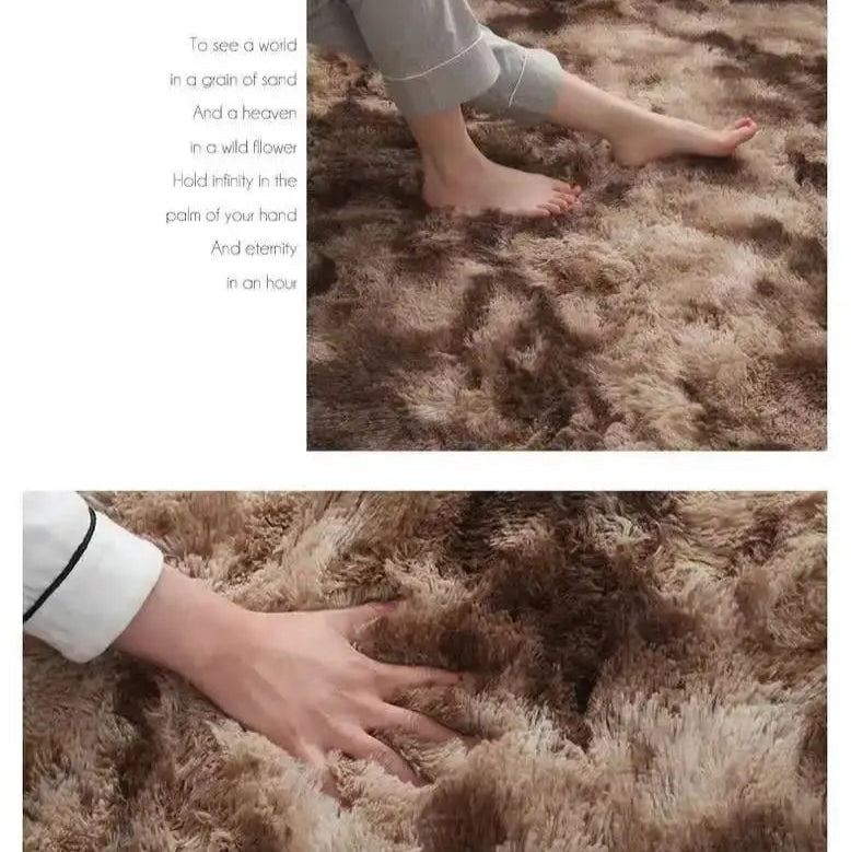 Modern Minimalist Luxury Living Room Carpet - Silk Wool Non-Slip Rug - Loovy #