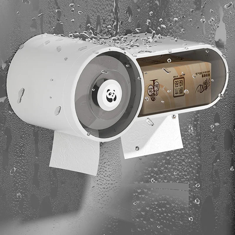 Wall-Mounted Waterproof Toilet Tissue Box – No-Punch Storage Rack - Loovy #
