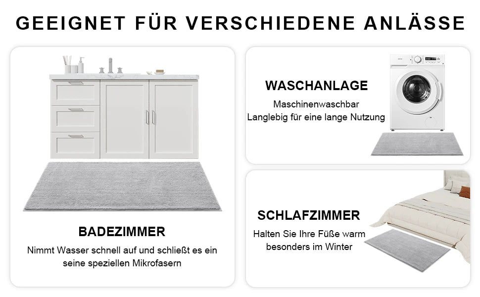 Chenille Bathroom Rug – Soft, Absorbent, and Non-Slip Bath Mat - Loovy #
