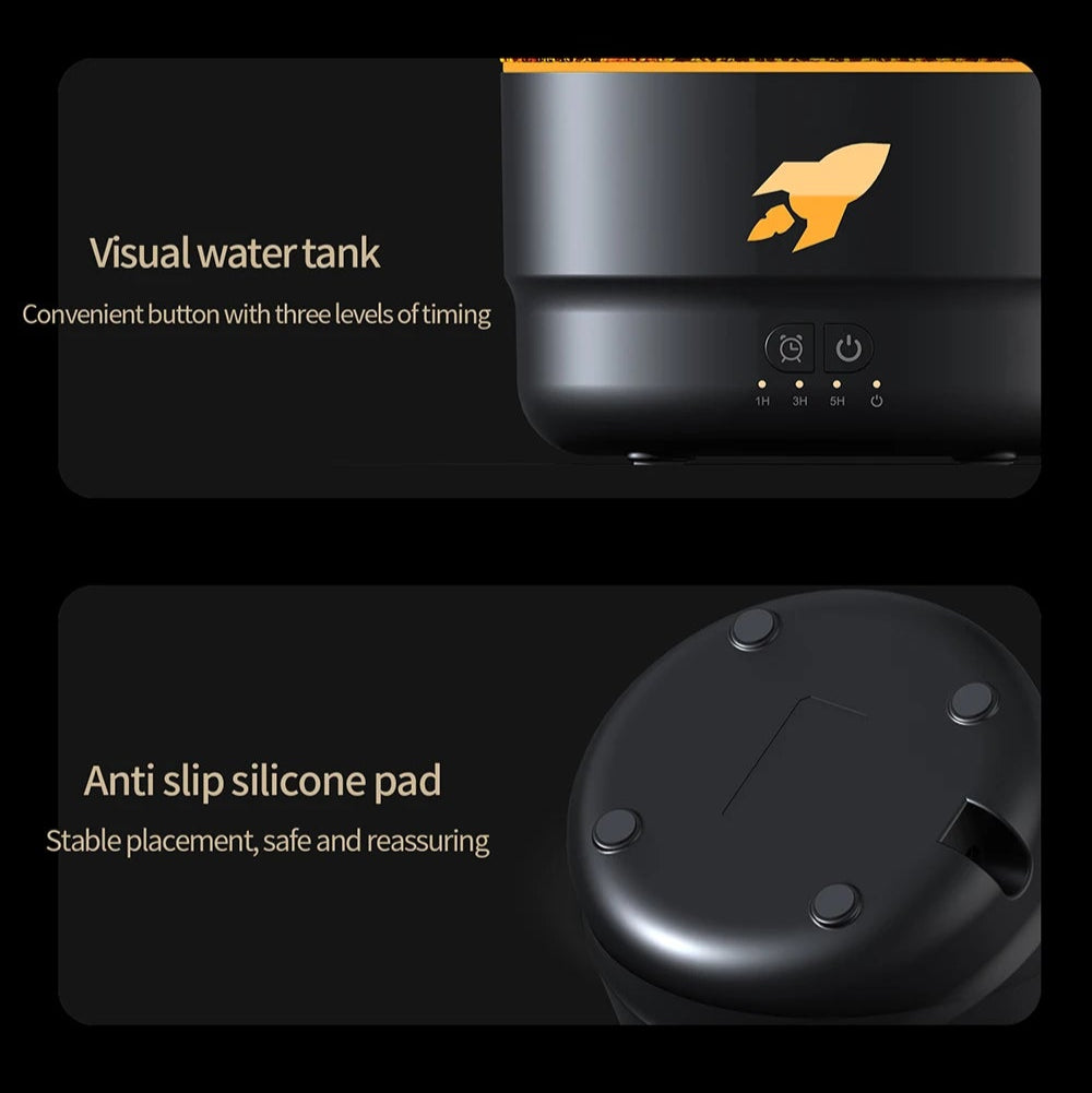Volcanic Crack Light Cannons Humidifier – Essential Oil Diffuser with Aromatherapy and Visual Effects - Loovy #