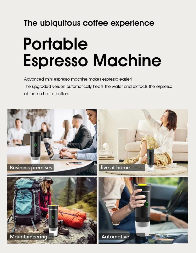 Portable Wireless Espresso Coffee Machine for Travel, Car, and Home - Loovy #