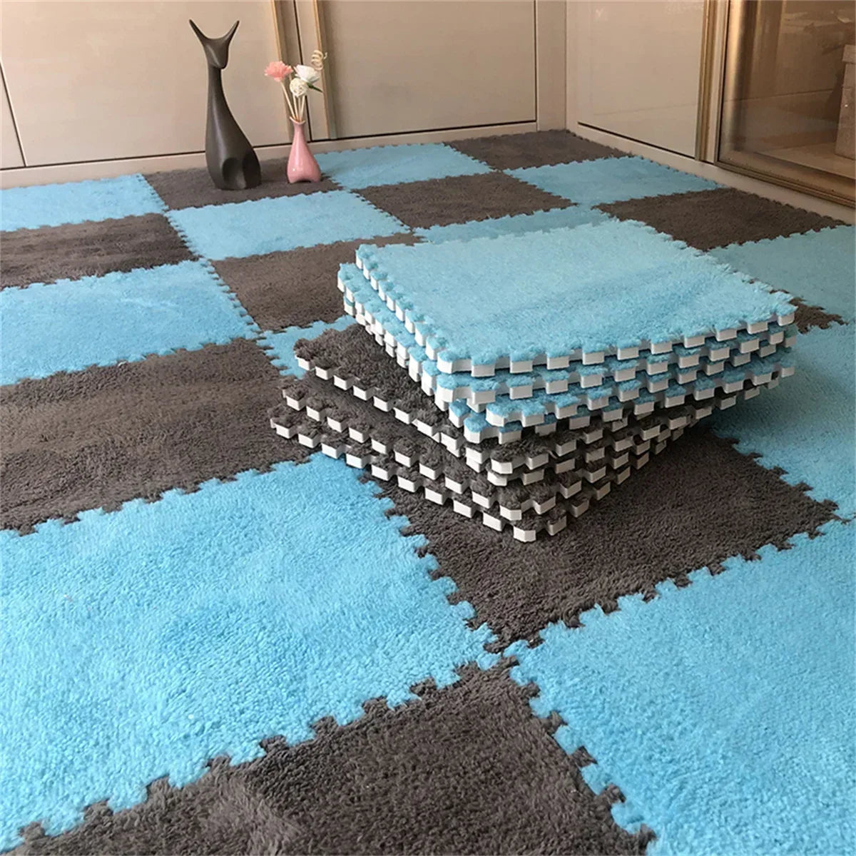 Soft and Safe Puzzle Mat for Babies – Plush Anti-Shock Play Mat for Living Room and Bedroom - Loovy #