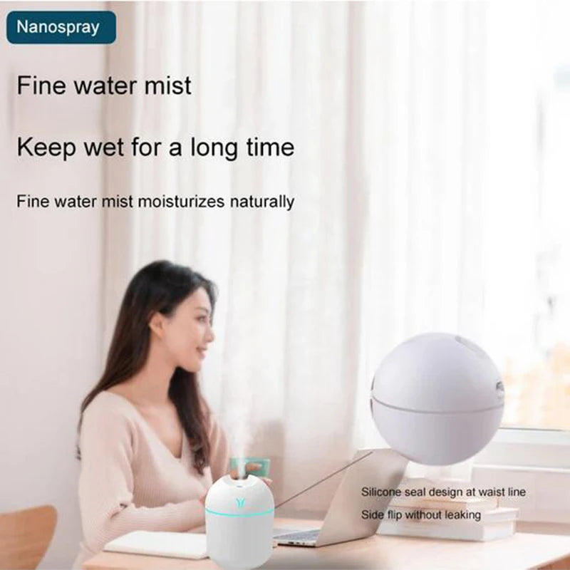 Portable USB Mini Humidifier with Aromatherapy Function – Compact, Quiet, and Efficient - Loovy #