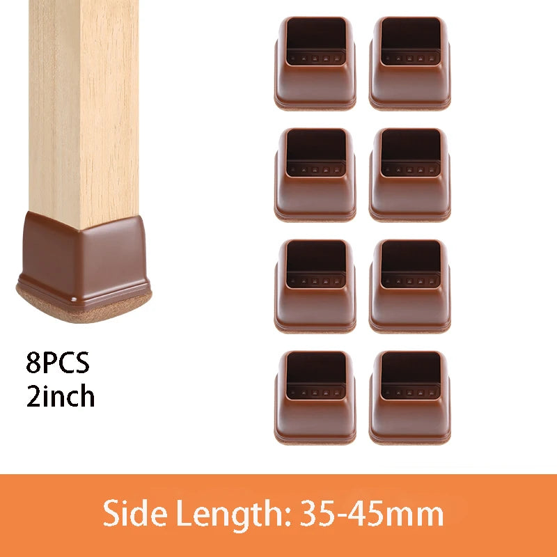 Chair Leg Caps - Thick Silicone & Felt Floor Protectors - Loovy #