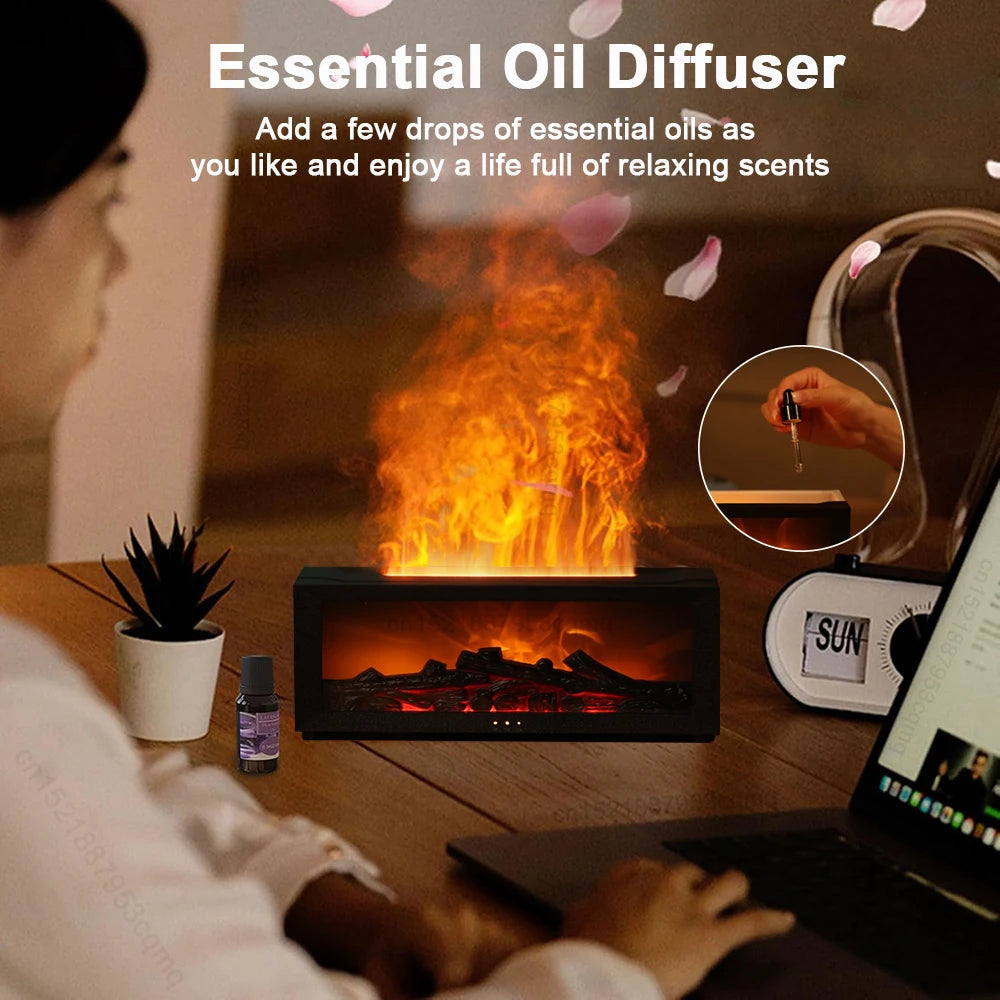 Flame Aroma Humidifier with Essential Oil Diffuser & Remote Control - Loovy #