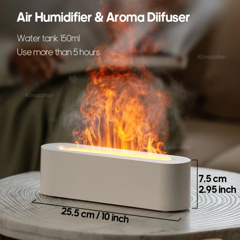 RGB Flame Aroma Diffuser – Ultrasonic Air Humidifier with LED Flame Effect - Loovy #