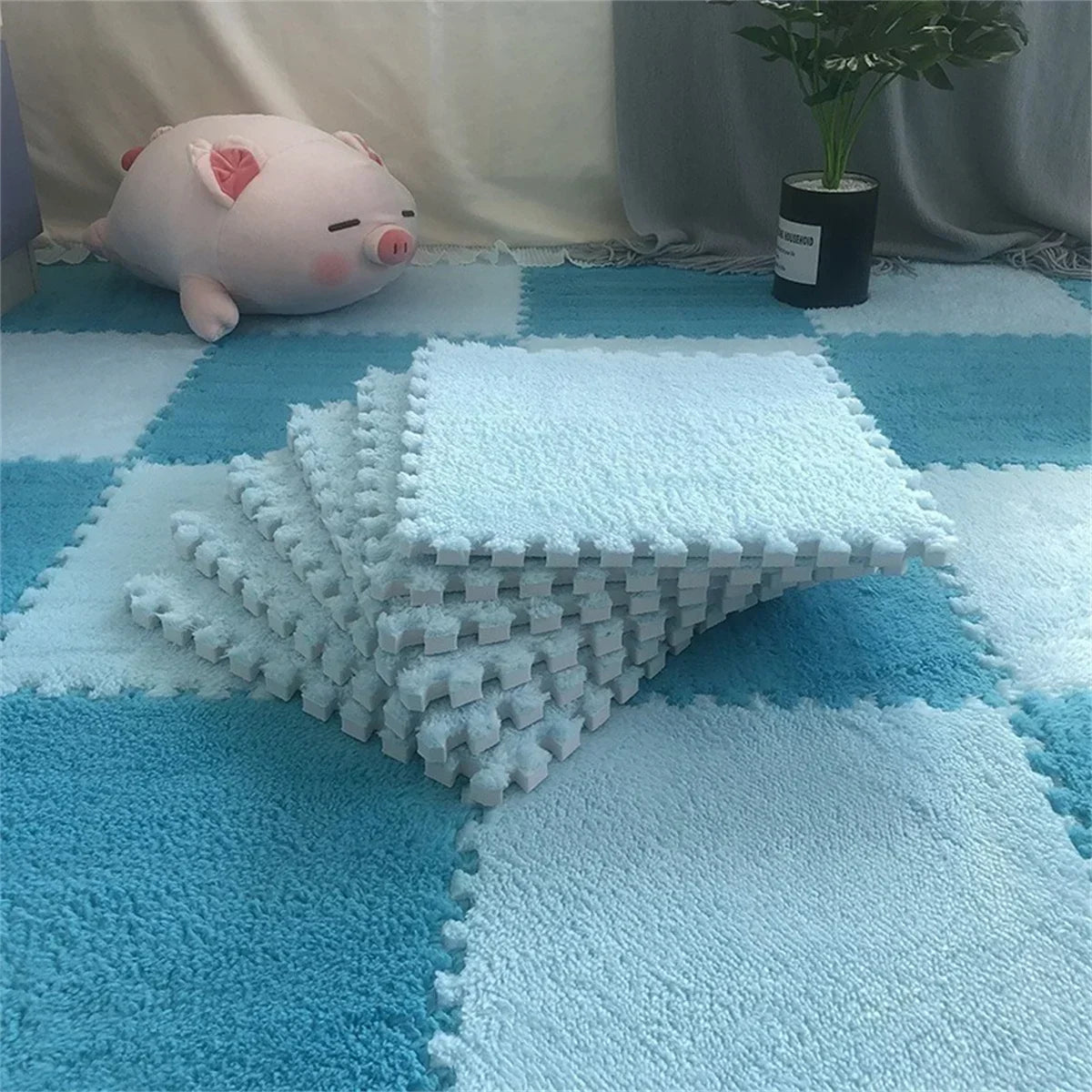 Soft and Safe Puzzle Mat for Babies – Plush Anti-Shock Play Mat for Living Room and Bedroom - Loovy #