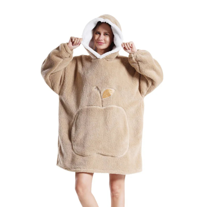 2025 Super Long Flannel Blanket Hoodie - Oversized Winter Pullover Fleece Sweatshirt for Women, Men & Kids - Loovy #