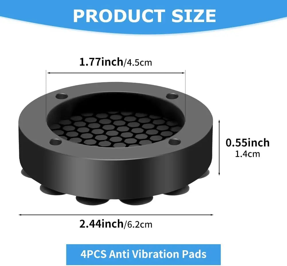 4 Pack Anti-Vibration Washing Machine Pads - Reduces Noise & Protects Floors - Loovy #