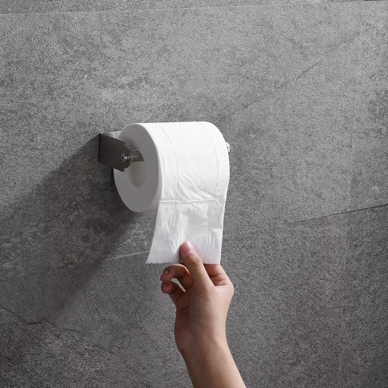 Stainless Steel Paper Towel Holder – Self-Adhesive Kitchen & Bathroom Storage Rack - Loovy #