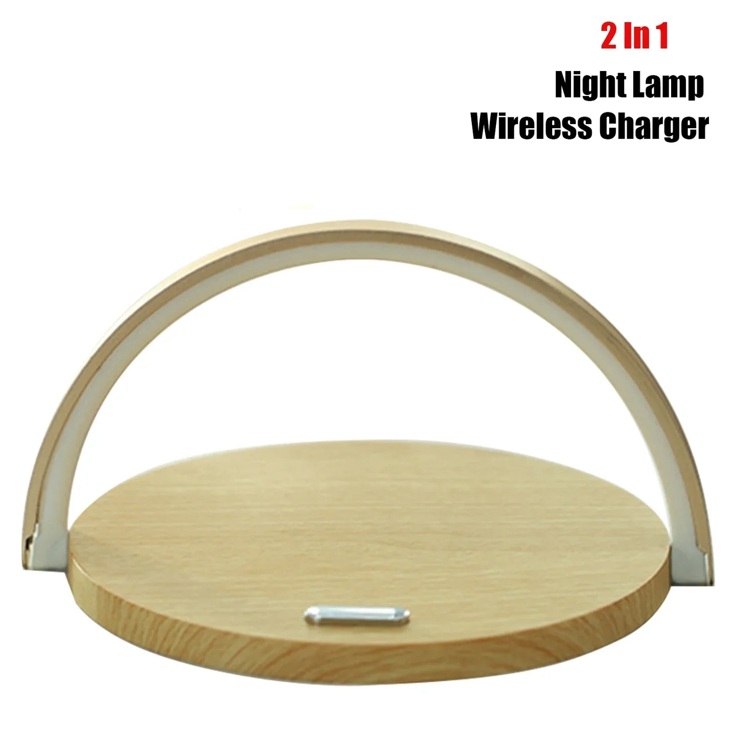 Multifunction Wireless Charger with Bluetooth Speaker & Wooden Table Lamp - Loovy #
