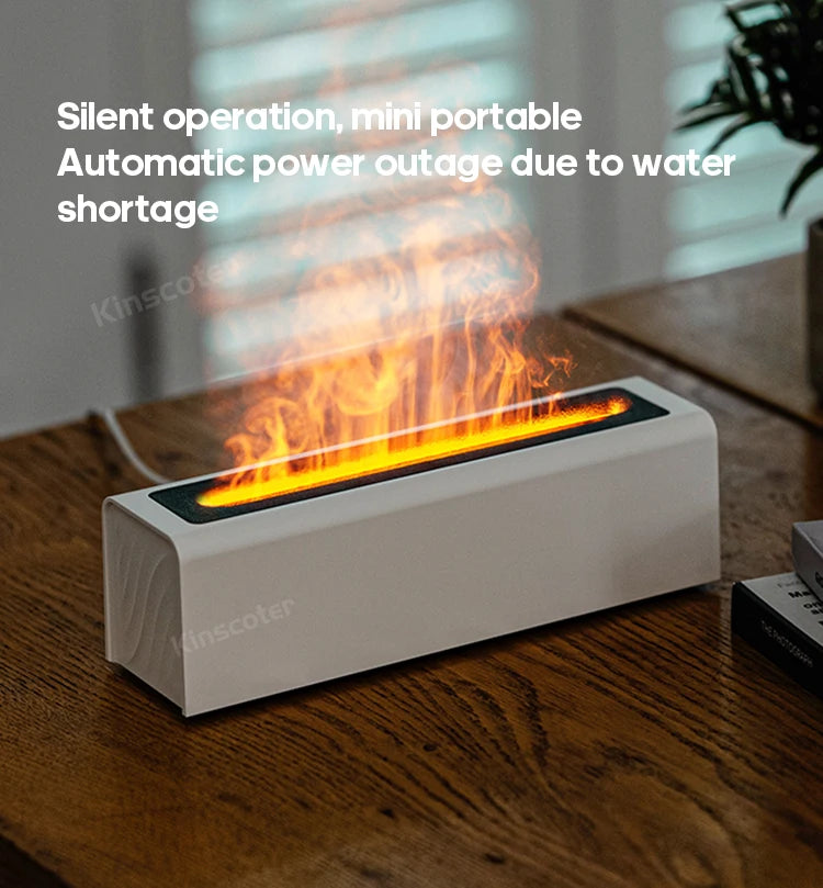 RGB Flame Aroma Diffuser – Ultrasonic Air Humidifier with LED Flame Effect - Loovy #