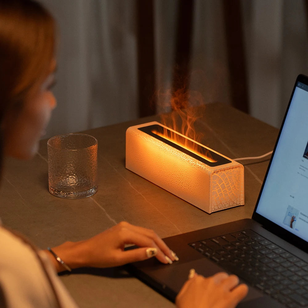RGB Flame Aroma Diffuser – Ultrasonic Air Humidifier with LED Flame Effect - Loovy #