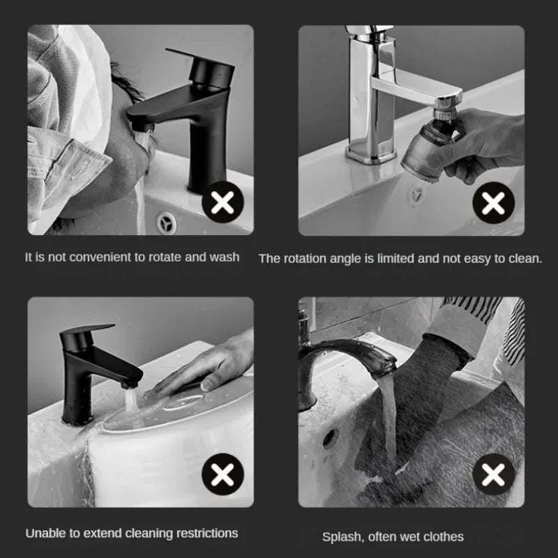 Mechanical Arm Universal Faucet – Deck-Mounted Basin Faucet with Two-Speed Control for Bathroom & Kitchen - Loovy #