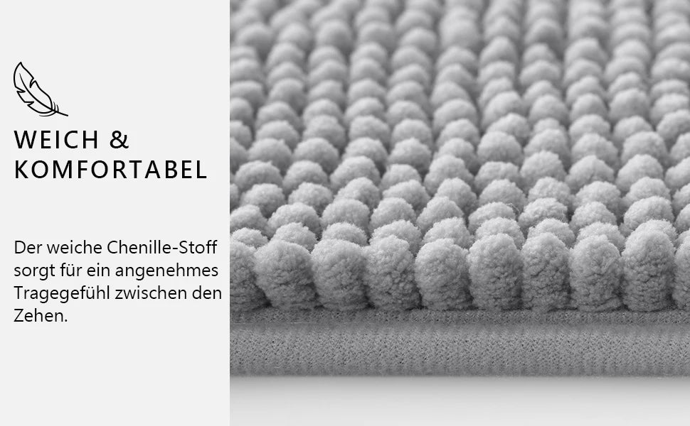Chenille Bathroom Rug – Soft, Absorbent, and Non-Slip Bath Mat - Loovy #