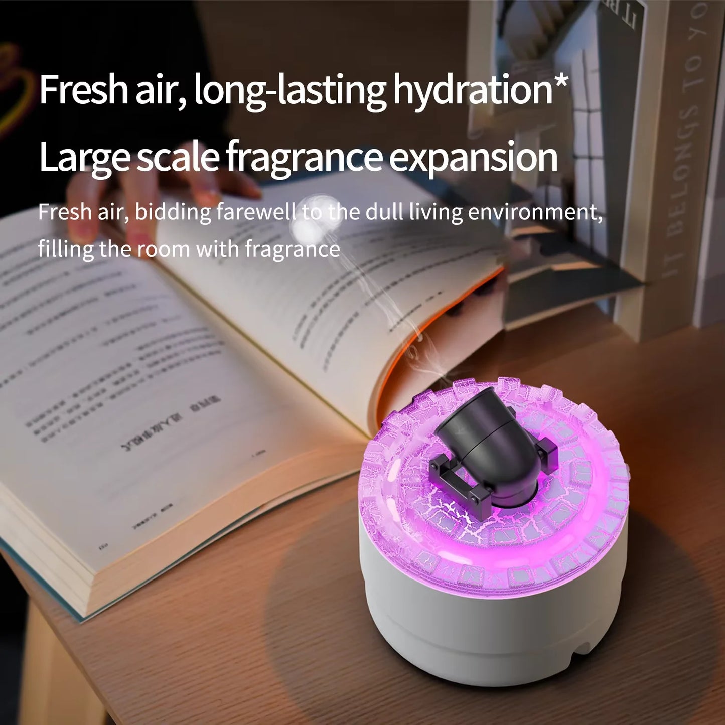 Volcanic Crack Light Cannons Humidifier – Essential Oil Diffuser with Aromatherapy and Visual Effects - Loovy #