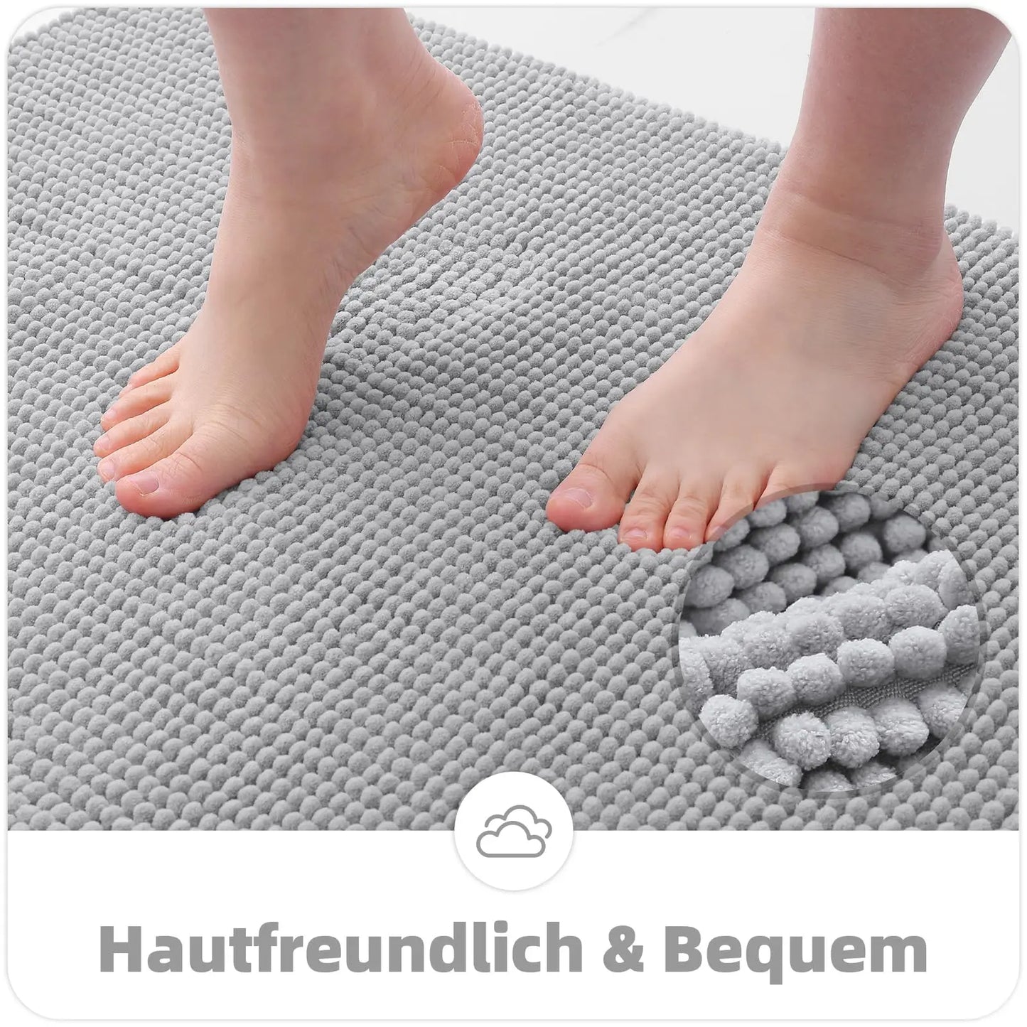 Chenille Bathroom Rug – Soft, Absorbent, and Non-Slip Bath Mat - Loovy #