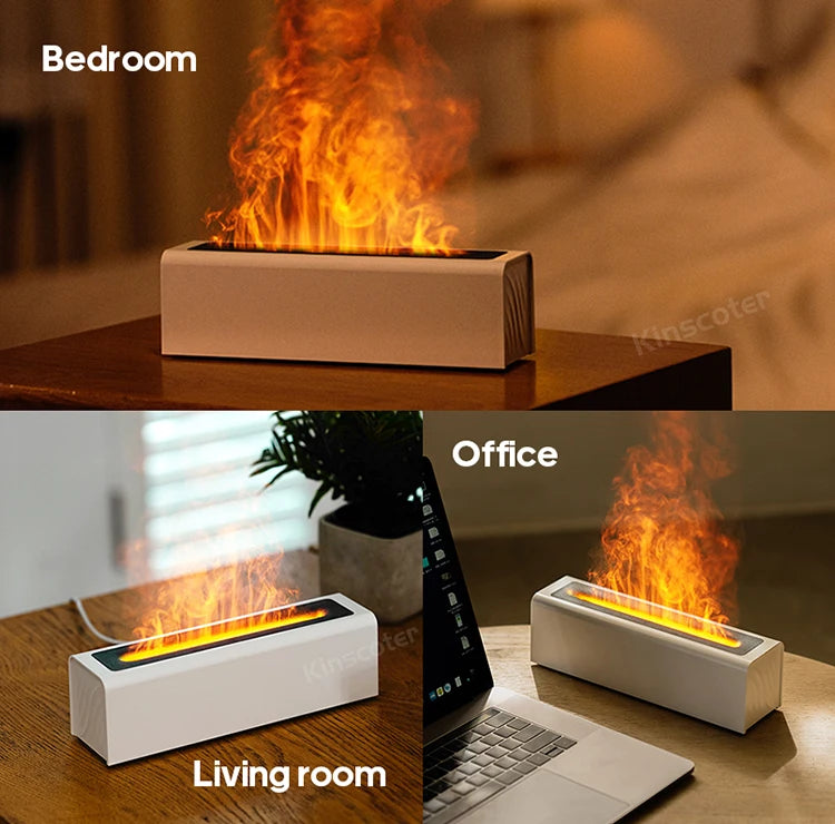 RGB Flame Aroma Diffuser – Ultrasonic Air Humidifier with LED Flame Effect - Loovy #