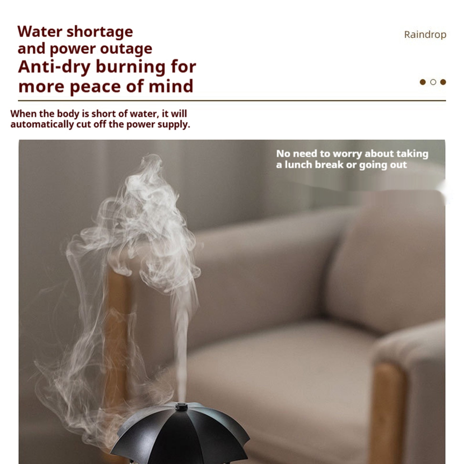 Raindrop Ultrasonic Aromatherapy Humidifier | Rotating Water Drop Aroma Diffuser with Remote Control - Loovy # 