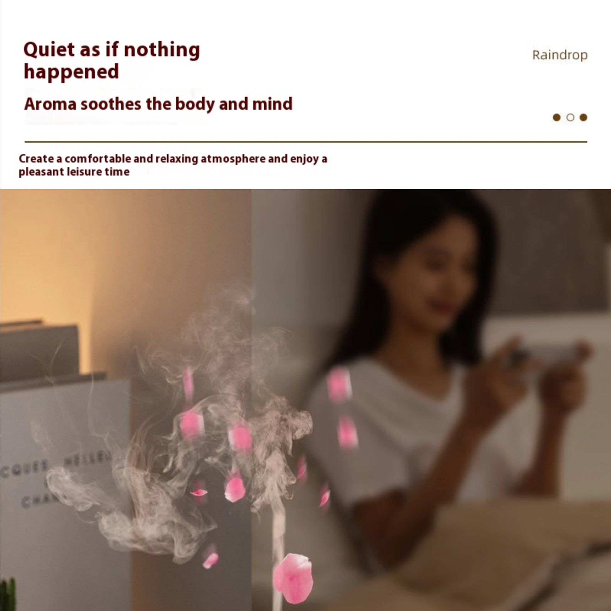 Raindrop Ultrasonic Aromatherapy Humidifier | Rotating Water Drop Aroma Diffuser with Remote Control - Loovy # 