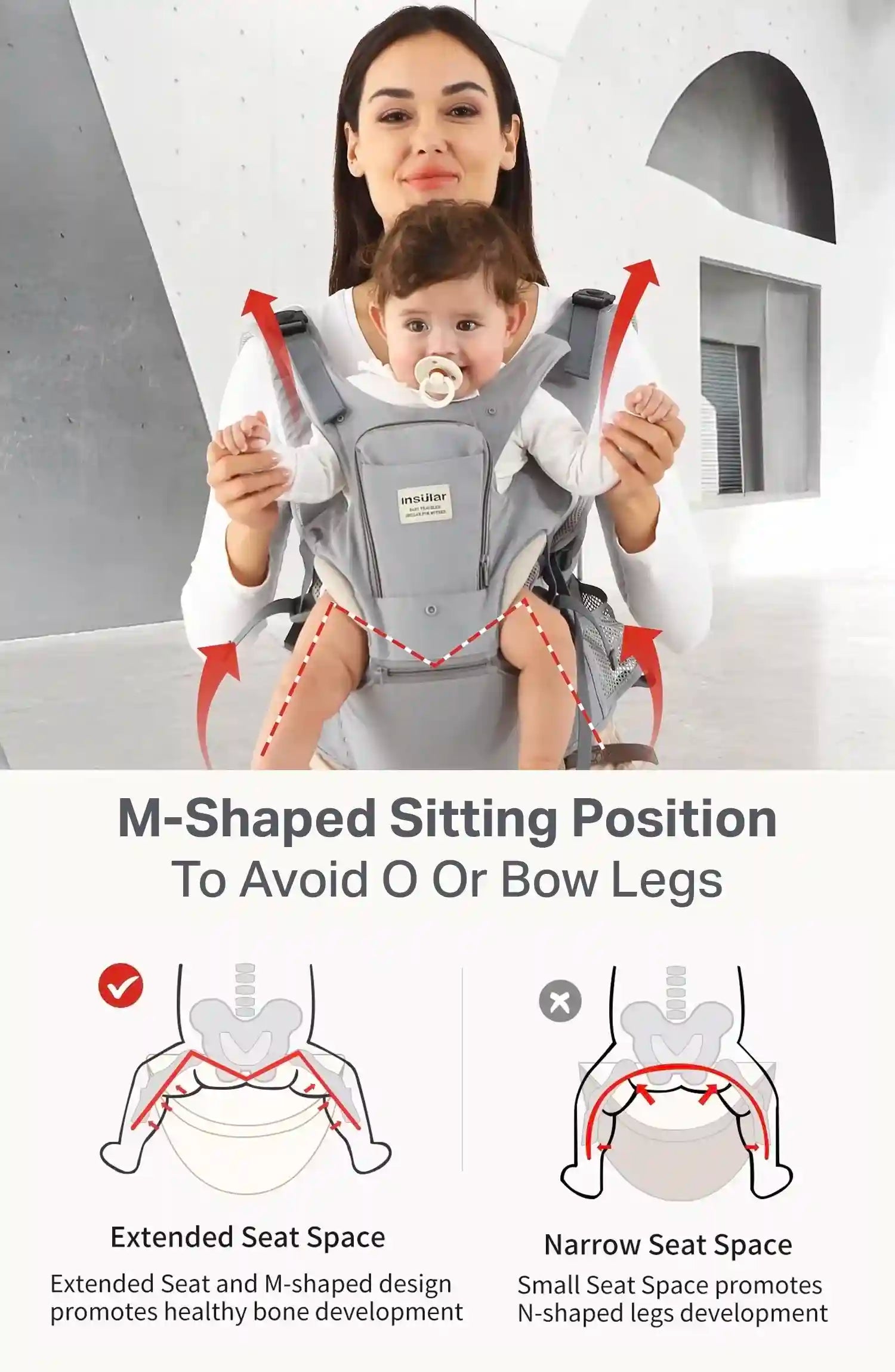 3-in-1 Baby Carrier – Multi-Functional Hip Seat with Front Hold, Breathable Waist Stool for Infants 0-2 Years, Portable and Ergonomic Design - Loovy # 