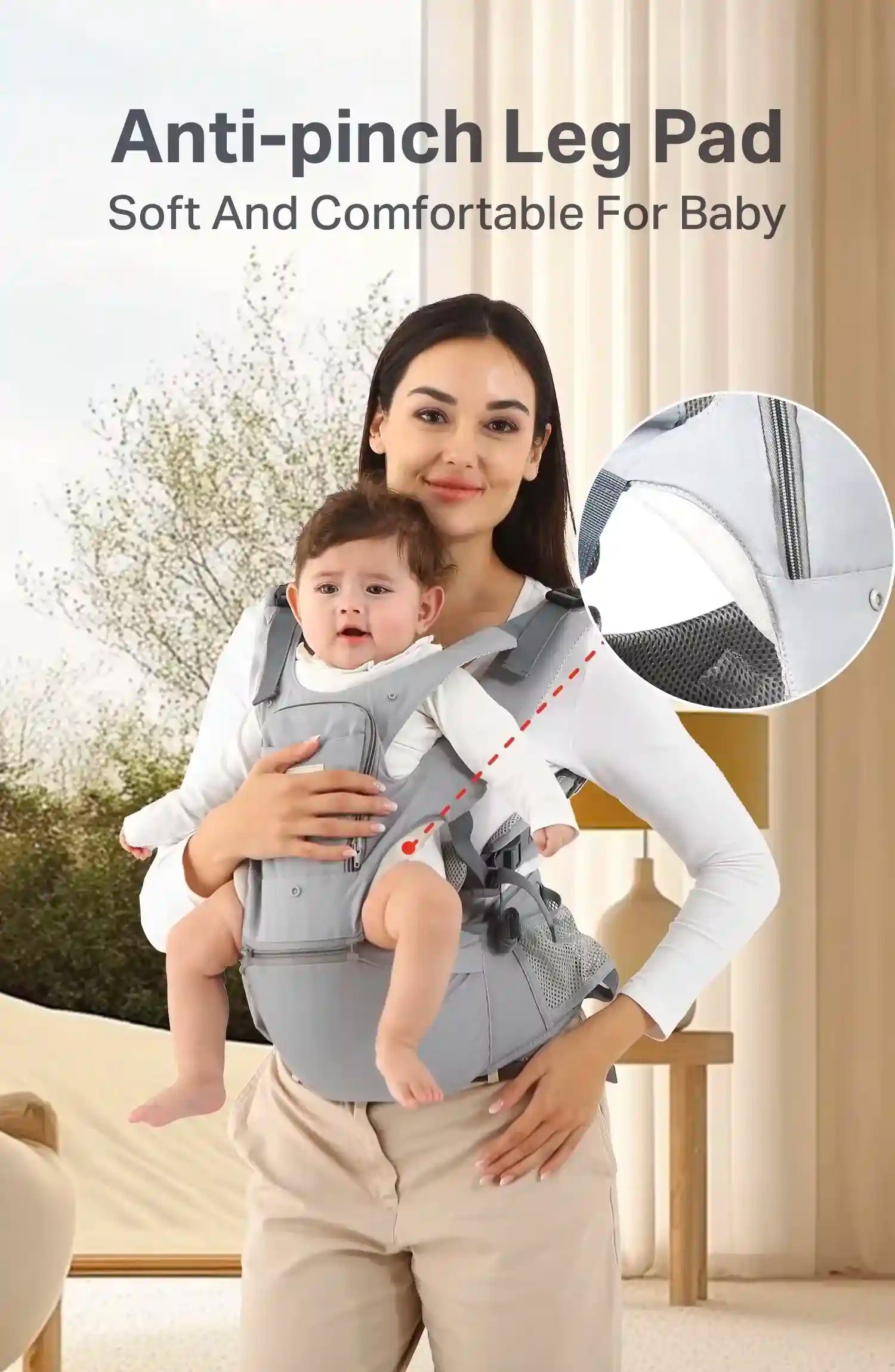 3-in-1 Baby Carrier – Multi-Functional Hip Seat with Front Hold, Breathable Waist Stool for Infants 0-2 Years, Portable and Ergonomic Design - Loovy # 