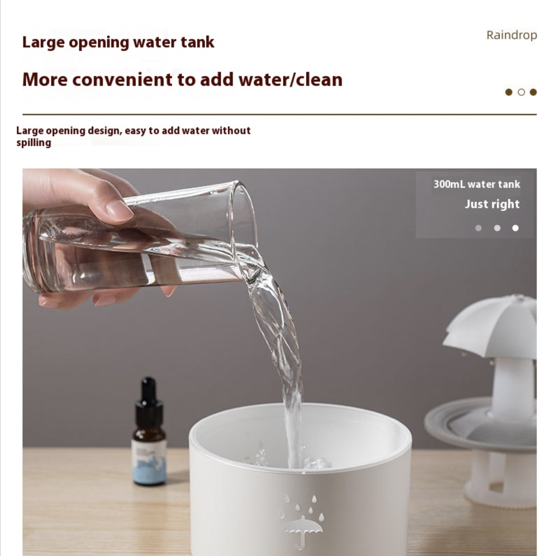 Raindrop Ultrasonic Aromatherapy Humidifier | Rotating Water Drop Aroma Diffuser with Remote Control - Loovy # 