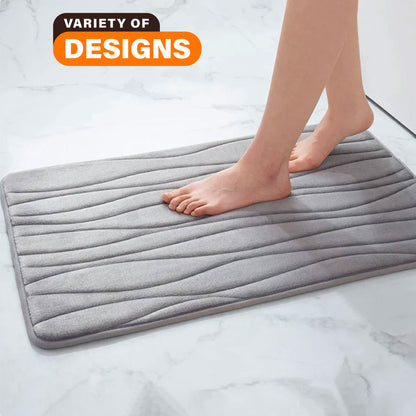 Memory Foam Bath Mat – Super Absorbent, Non-Slip Bathroom Rug, Bathrooms, restrooms, kitchens & doorways - Loovy # 