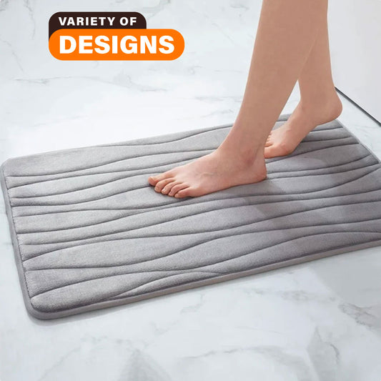 Memory Foam Bath Mat – Super Absorbent, Non-Slip Bathroom Rug, Bathrooms, restrooms, kitchens & doorways - Loovy # 