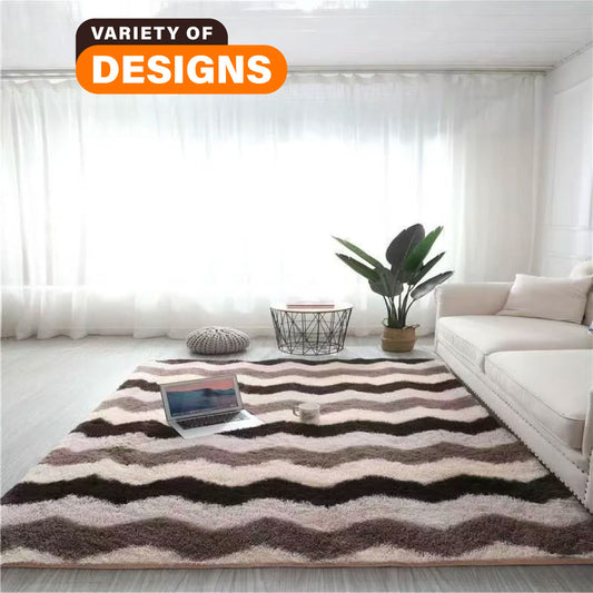 Long Hair Tie-Dyed Silk Carpet – Soft Absorbent Mat for Living Room, Bedroom, or Bay Window - Loovy # 