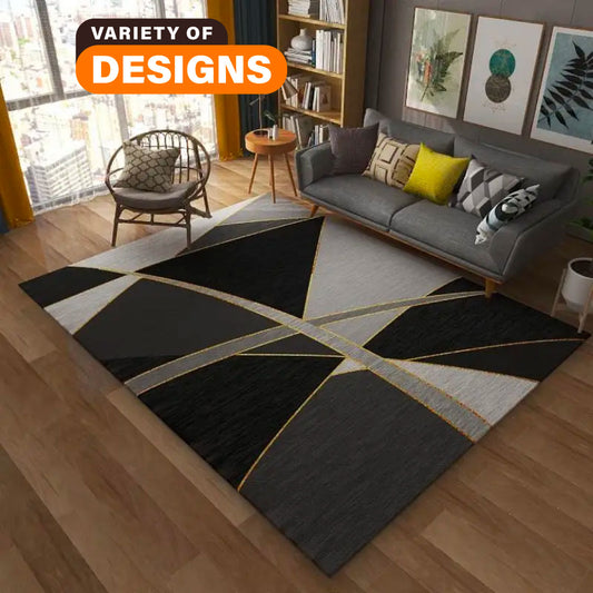 Modern Geometric Line Carpet – Crystal Velvet Mat for Living Room, Bedroom, and More - Loovy # 