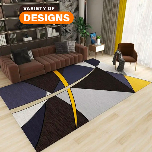 Modern Geometric Line Carpet – Crystal Velvet Mat for Living Room, Bedroom, and More - Loovy # 