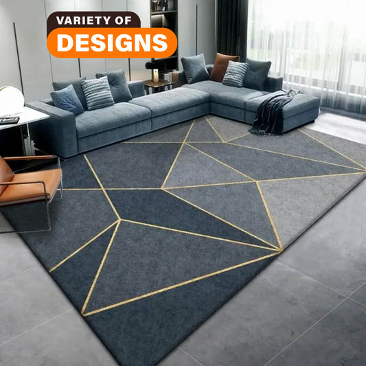 Modern Geometric Line Carpet – Crystal Velvet Mat for Living Room, Bedroom, and More - Loovy # 